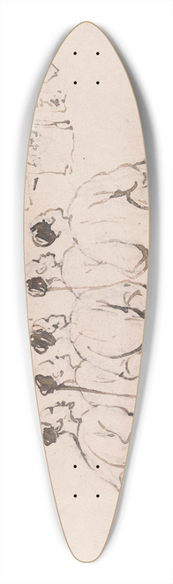 George Chinnery - Chinese Coolies reading a Proclamation 39.3 inch art pintail longboard deck