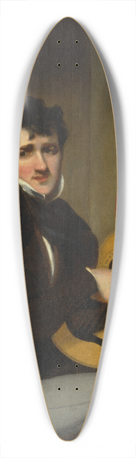 George Chinnery - Portrait of a Man Playing a Guitar 39.3 inch art pintail longboard deck