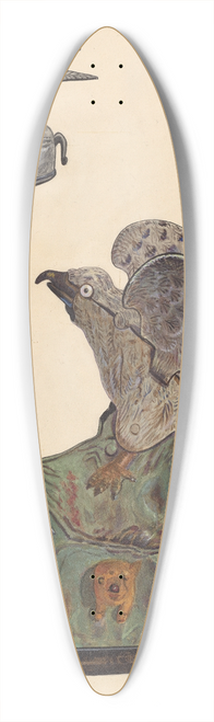 George File - Toy Bank  Bird 39.3 inch art pintail longboard deck