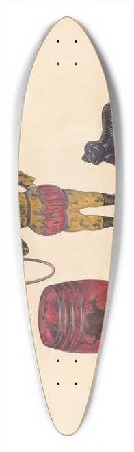 George File - Toy Bank  Trick Dog 39.3 inch art pintail longboard deck