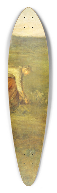 George Fuller - Girl Tying Her Shoe 39.3 inch art pintail longboard deck