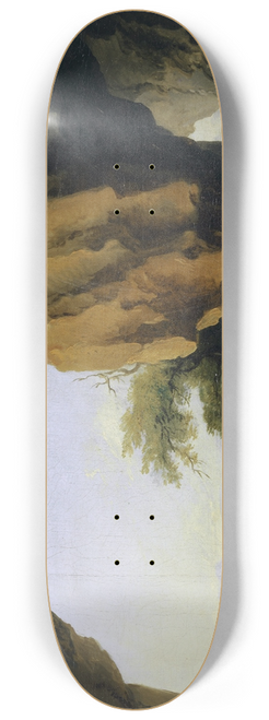 Caspar Wolf - Landscape with Beatus Cave 8.25 inch art skate deck