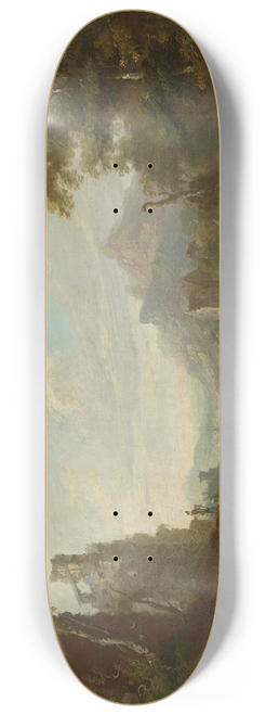 Caspar Wolf - Ruin of a Castle near a Lake with Fishermen 8.25 inch art skate deck