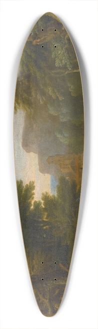 George Lambert - Woodedlandscape with figures resting by a stream 39.3 inch art pintail longboard deck