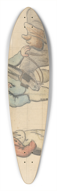 George Moutard Woodward - An Invaluable Donkey 39.3 inch art pintail longboard deck