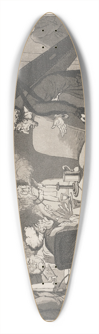 George Moutard Woodward - An Undertaker in Distress 39.3 inch art pintail longboard deck