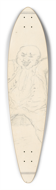 George Moutard Woodward - City Fluctuations!; Stocks are Up! Huzza!! 39.3 inch art pintail longboard deck