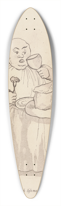 George Moutard Woodward - In Our Journey through Life may we Live Well on the Road 39.3 inch art pintail longboard deck