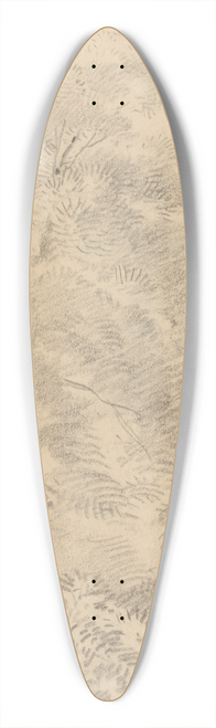 George Richmond - Study of a Tree on a Grassy Bank 39.3 inch art pintail longboard deck