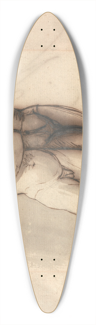 George Romney - Two Nude Children 39.3 inch art pintail longboard deck