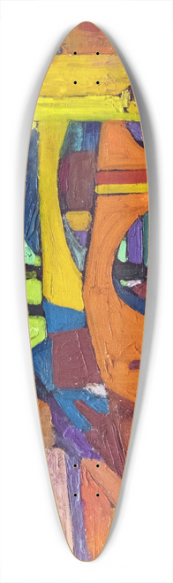 Georges Gaudion - Cubist village 39.3 inch art pintail longboard deck