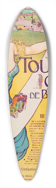 Georges Gaudy - Touring Club De Belgique 39.3 inch art pintail longboard deck