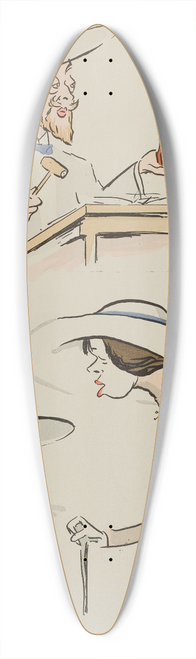 Georges Goursat (Sem) - Chri Albronn, et deux femmes 39.3 inch art pintail longboard deck