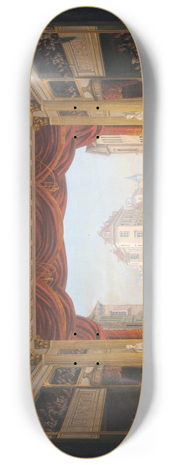 C.F. Christensen - Det indvendige af Det kgl. teater under fremstillingen af Jacob v. Thyboe 8.25 inch art skate deck