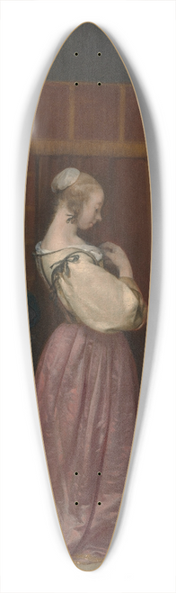 Gerard ter Borch - A Young Woman at Her Toilet with a Maid 39.3 inch art pintail longboard deck