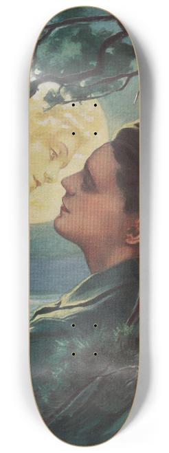 Charles Allan Gilbert - The girl in the moon 8.25 inch art skate deck