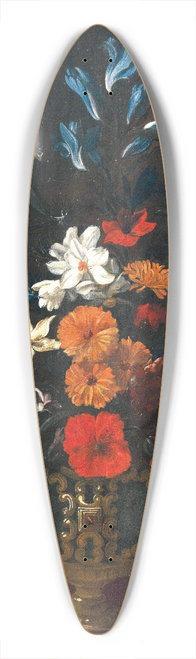 Giacomo Recco - Flowers in an ornamental vase on a table 39.3 inch art pintail longboard deck