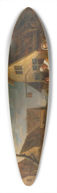 Gillis van Tilborgh - A Merry Company Of Peasants In Front Of A Tavern 39.3 inch art pintail longboard deck