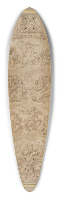 Giorgio Vasari - Compositional Study for the Southeast Section of the Cupola of Florence Cathedral 39.3 inch art pintail longboard deck