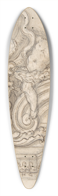 Giovanni Battista Foggini - Design for the Right Half of an Overdoor Decoration with a Bust 39.3 inch art pintail longboard deck
