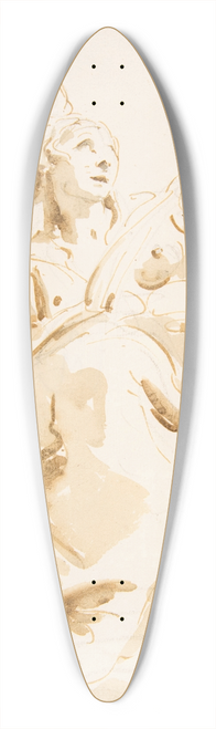 Giovanni Battista Tiepolo - Winged Putto Crowning a Seated Woman Who Looks Upward 39.3 inch art pintail longboard deck