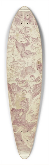 Giovanni Benedetto Castiglione - Mosess spring water miracle 39.3 inch art pintail longboard deck