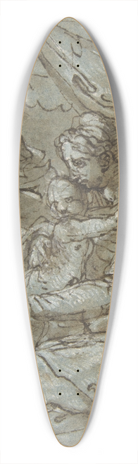 Girolamo Siciolante da Sermoneta - The Holy Family with the Infant Baptist 39.3 inch art pintail longboard deck
