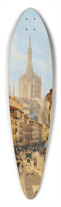 Giuseppe Canella - La Corsia Dei Servi, Milan 39.3 inch art pintail longboard deck