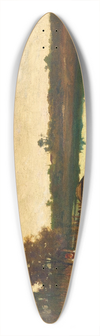 Guglielmo Ciardi - Venice, a Girl with Geese on the Banks of the Sile River 39.3 inch art pintail longboard deck