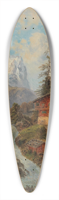 Gustav Barbarini - Das Wetterhorn in der Schweiz 39.3 inch art pintail longboard deck