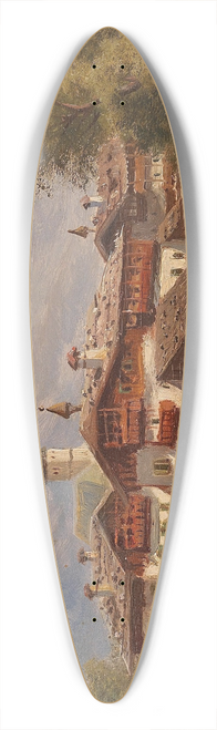 Gustav Barbarini - Village In Pinzgau, Salzburg 39.3 inch art pintail longboard deck