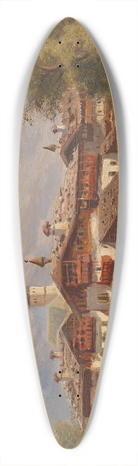 Gustav Barbarini - Village in Pinzgau, Salzburg 39.3 inch art pintail longboard deck