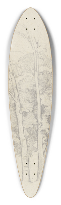 Gustave Courbet - Three trees 39.3 inch art pintail longboard deck