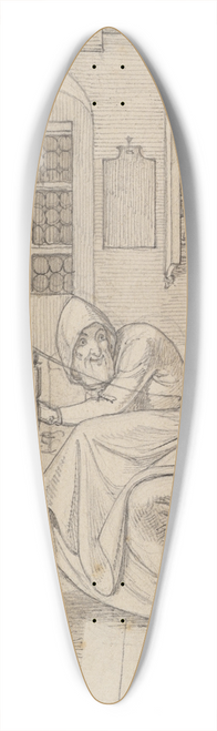 Gustav Heinrich Naecke - Rumpelstiltskin at the Spinning-Wheel and the Dwarf 39.3 inch art pintail longboard deck