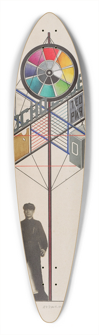 Gustav Klutsis - Osnovnoye Design for a stand at the entrance to an exhibition of works by the students of the Basic Course of VKhUTEMAS 39.3 inch art pintail longboard deck