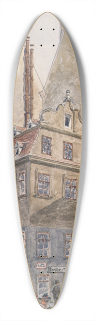 Gustav Korompay - Der Salzgries in Wien (Ecke Tiefer Graben) 39.3 inch art pintail longboard deck