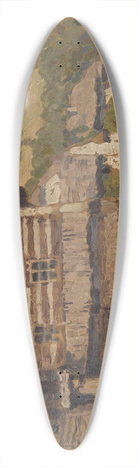 Gustav Macoun - A Timber Cottage 39.3 inch art pintail longboard deck
