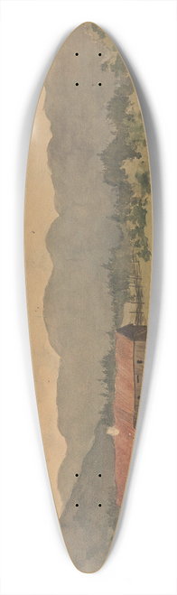 Gustav Wentzel - Landscape with a Barn 39.3 inch art pintail longboard deck