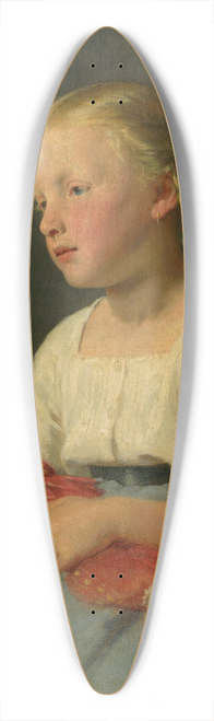 Gyula Benczr - Little Girl with a Doll 39.3 inch art pintail longboard deck