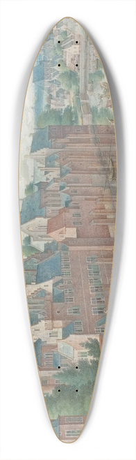 Hans Bol - The Goose Game on the Vijvar at the Hague 39.3 inch art pintail longboard deck