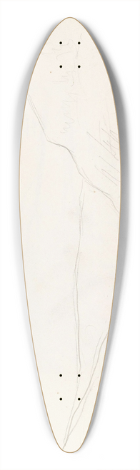 Hans Gude - Mountain village and church 39.3 inch art pintail longboard deck