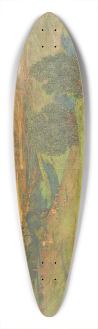 Hans Richard von Volkmann - Highland landscape at sunset 39.3 inch art pintail longboard deck