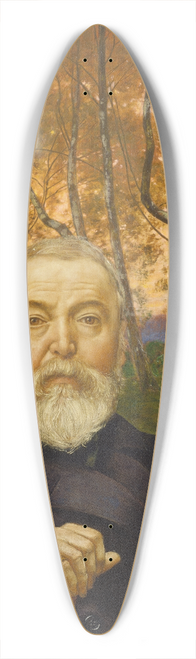 Hans Thoma - Self-Portrait in front of a Birch Forest 39.3 inch art pintail longboard deck