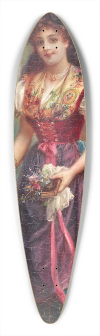 Hans Zatzka - Off to Church 39.3 inch art pintail longboard deck