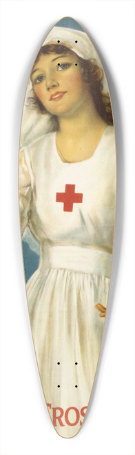 Haskell Coffin - Third Red Cross roll call 39.3 inch art pintail longboard deck