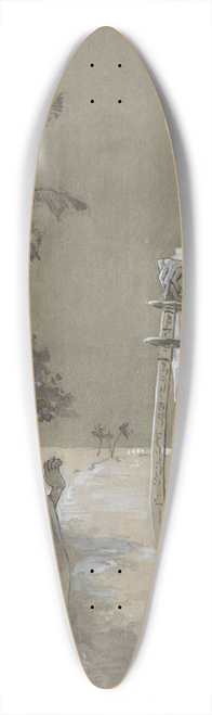 H.C. Louwerse - Lange man met baard kijkt neer op een zittende jongen 39.3 inch art pintail longboard deck