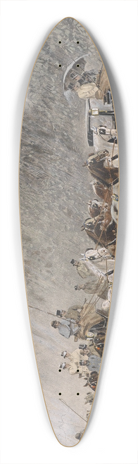 Heinrich Gottfried Wilda - Kutschenfahrt im Regen 39.3 inch art pintail longboard deck