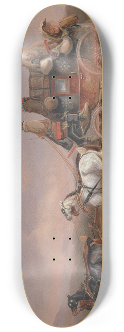 Charles Cooper Henderson - Mail Coaches on the Road- the Louth-London Royal Mail progressing at Speed 8.25 inch art skate deck
