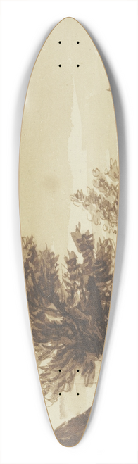 Hendrik Spilman - Flugegend, rechts ein Kran, links ein Weidenbaum 39.3 inch art pintail longboard deck