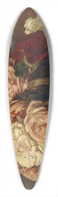 Henri Fantin-Latour - Roses in a Bowl 39.3 inch art pintail longboard deck